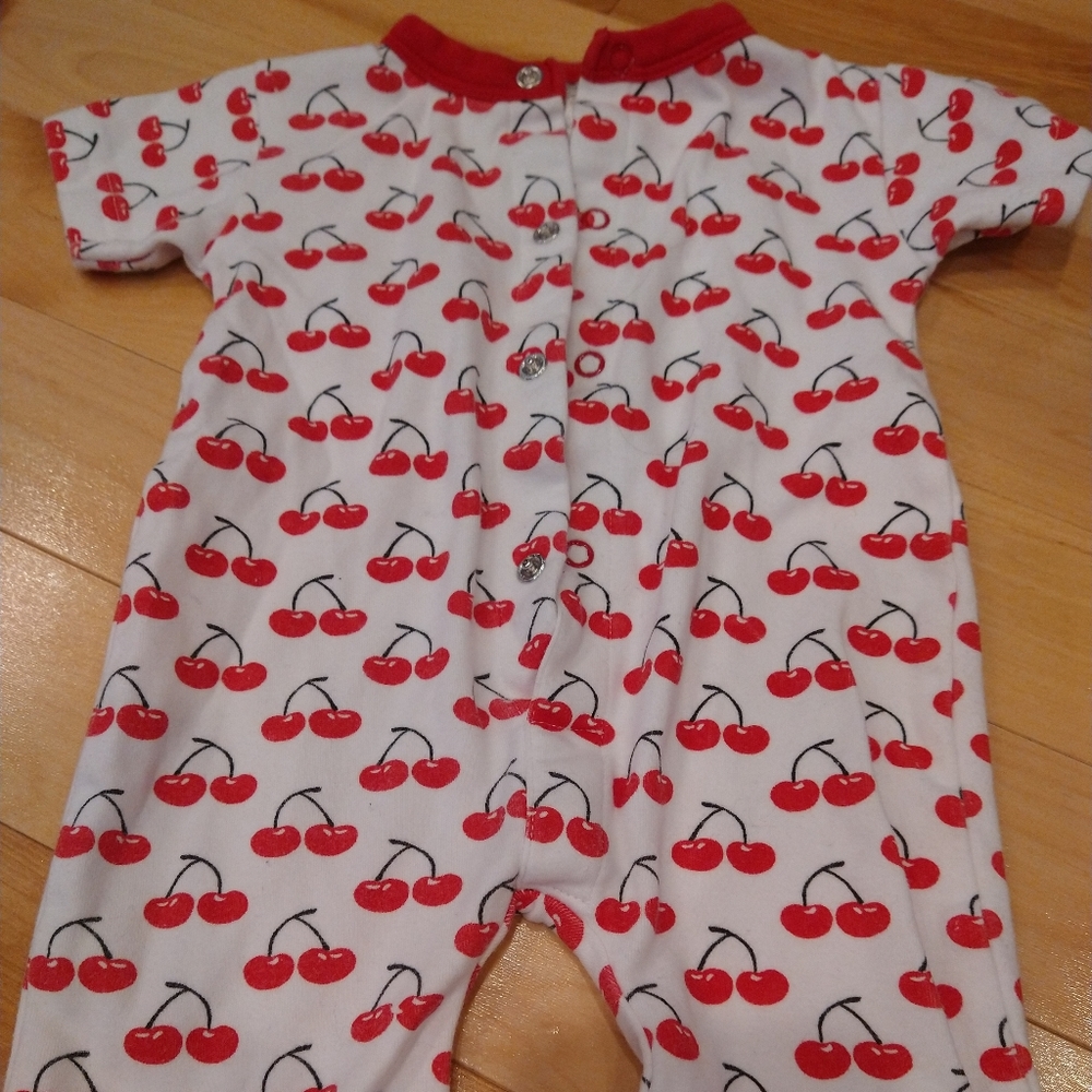 6-12 made small Sweet peanut Summer sleeper pyjama or outfit organic cotton